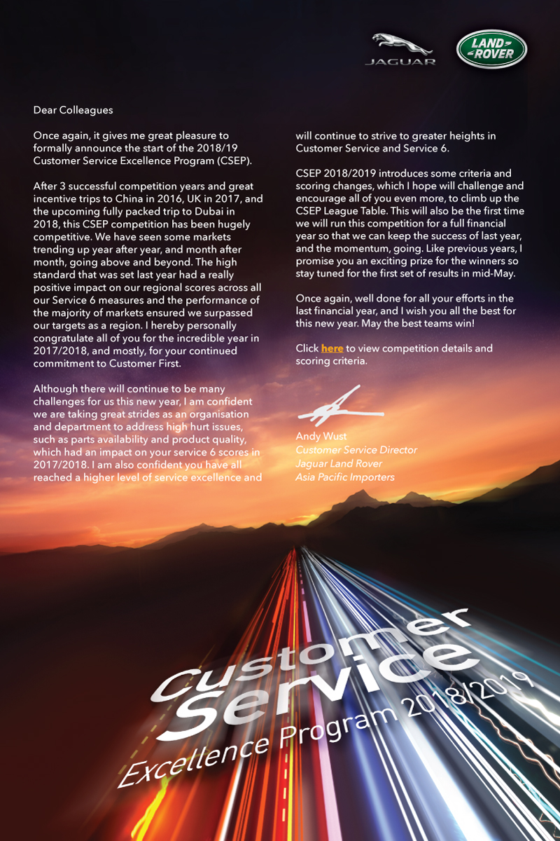 Customer Service Excellence Program 2018/2019